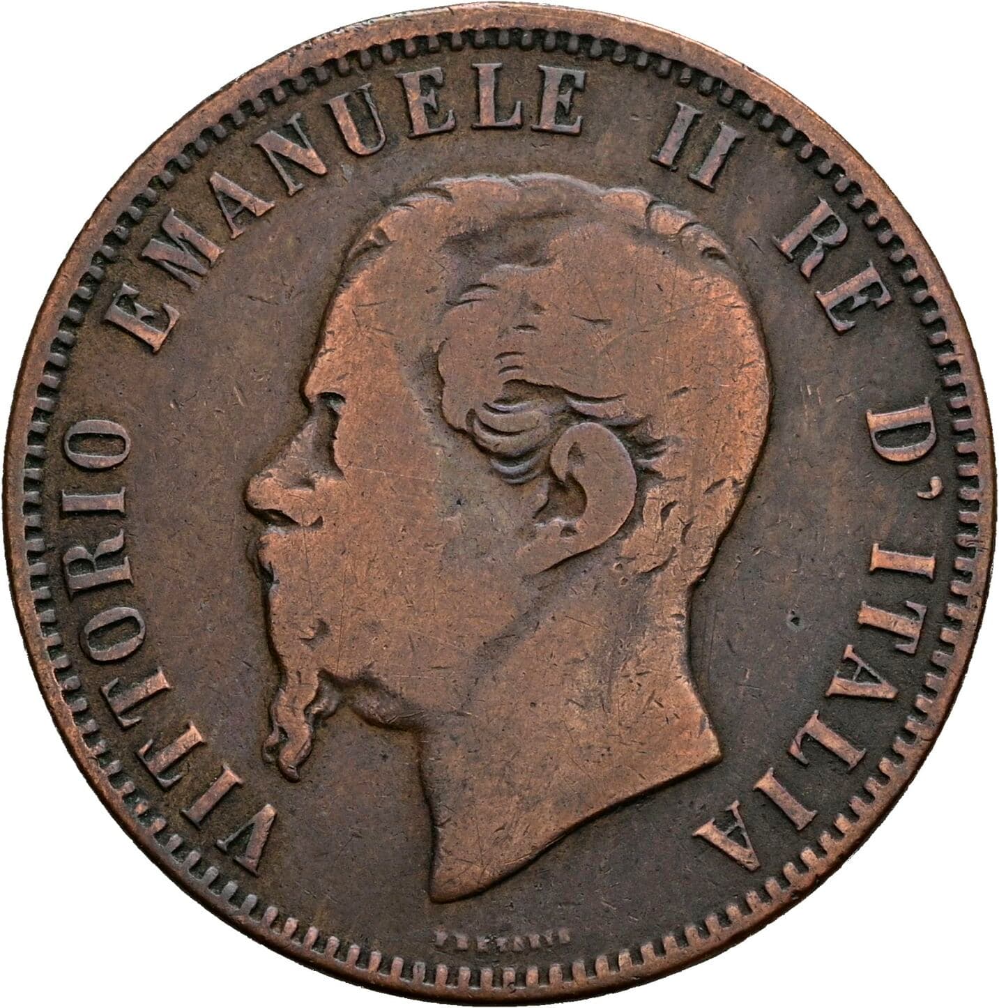 10 Centesimi Vittorio Emanuele II. 1861-1878 1866 – Vorderseite