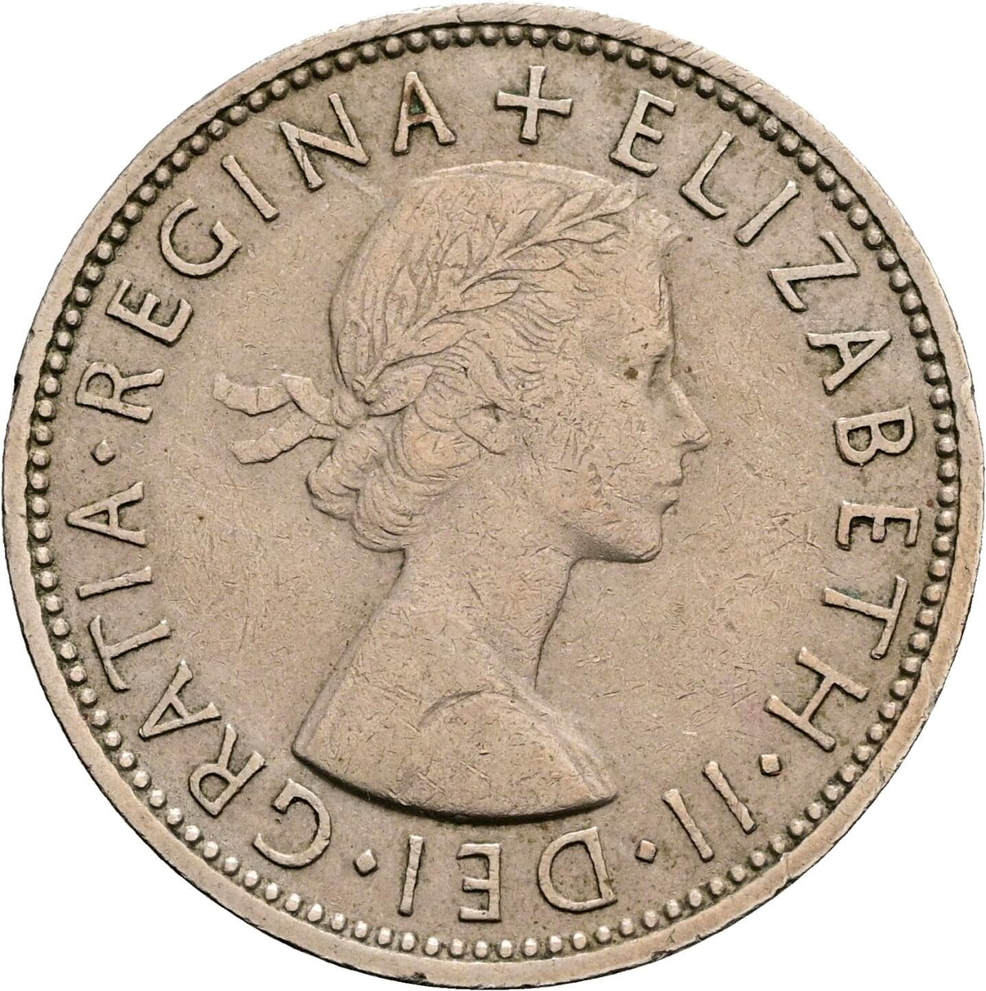 2 Shillings Elisabeth II. 1952-2022 1961 – Vorderseite