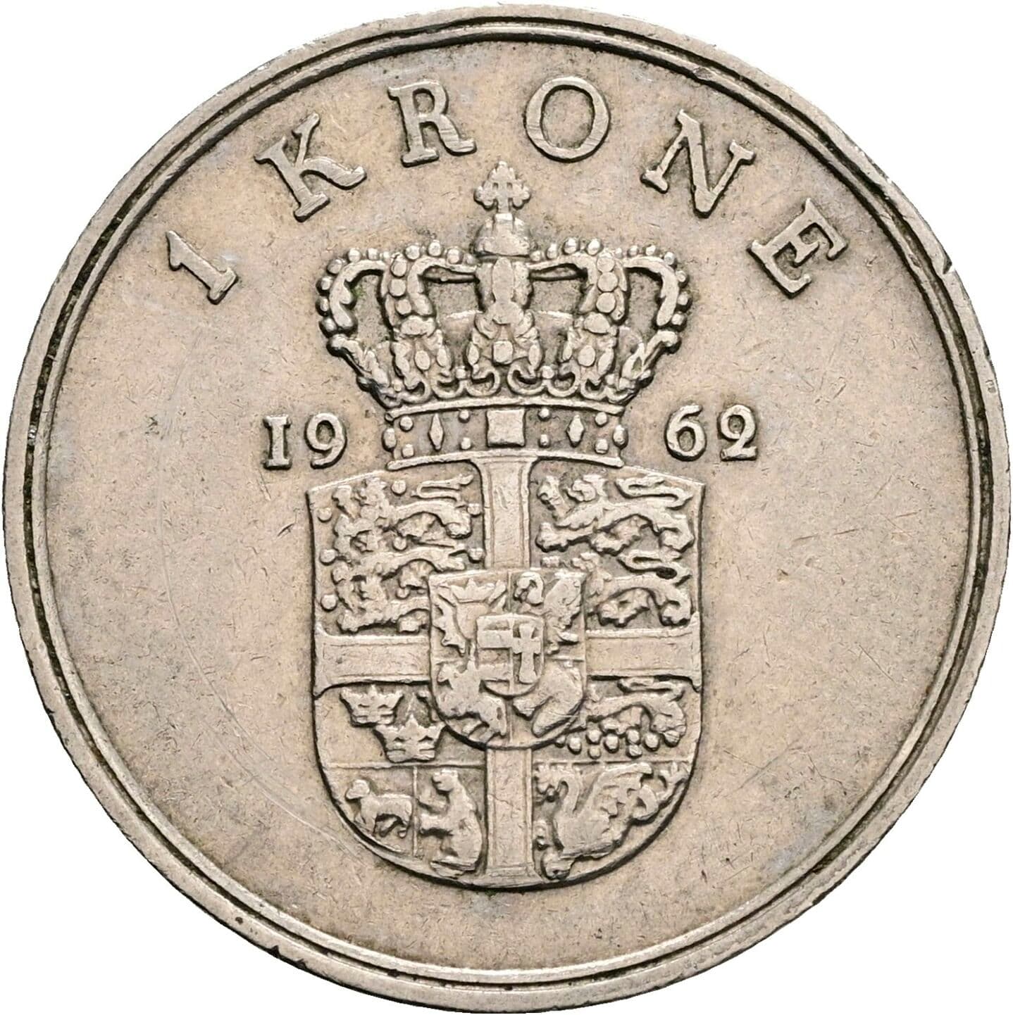 1 Krone Frederick IX (1947 - 1972) 1962 – Rückseite