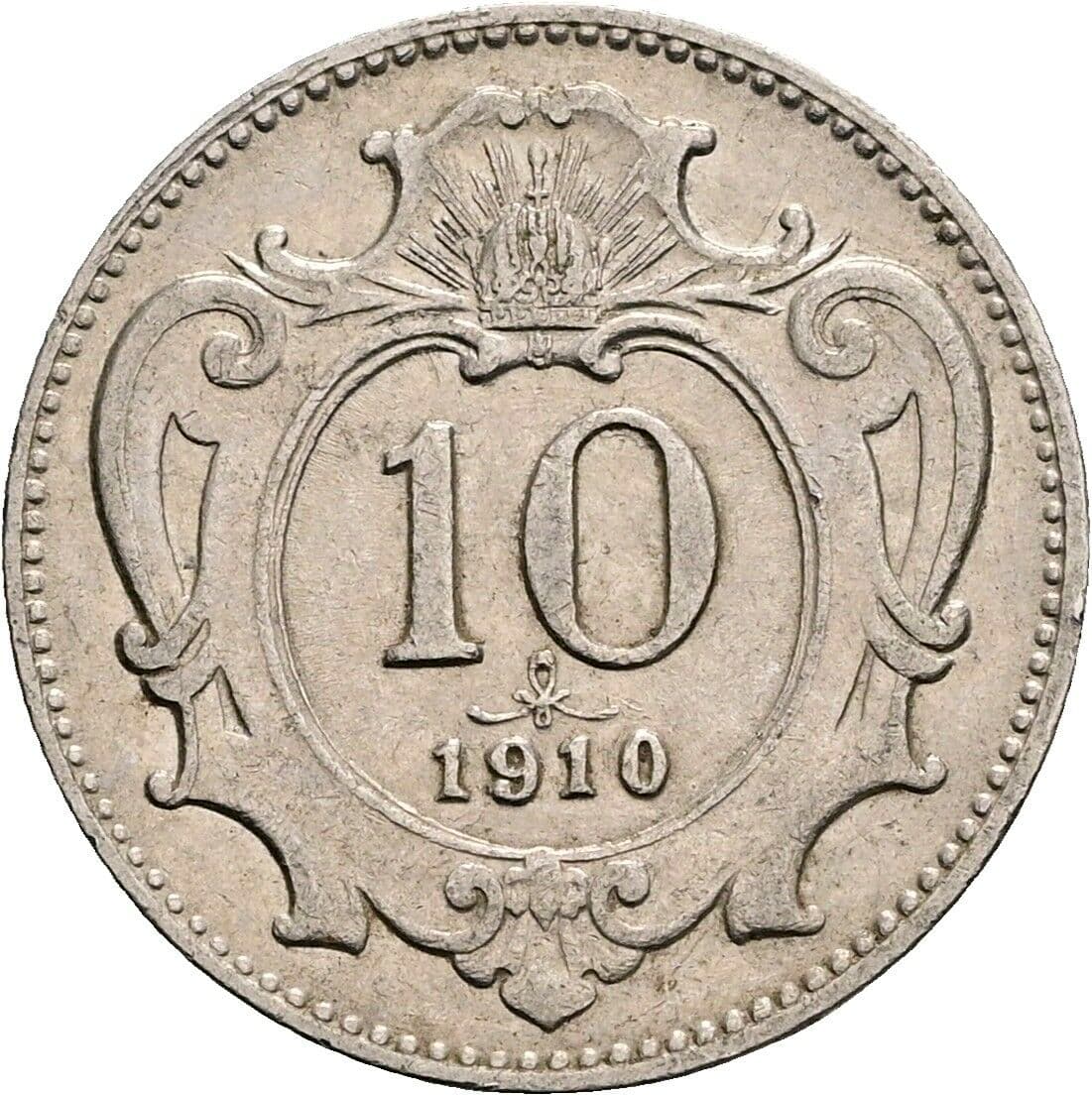 10 Heller Franz Joseph I. 1848-1916 1910 – Vorderseite