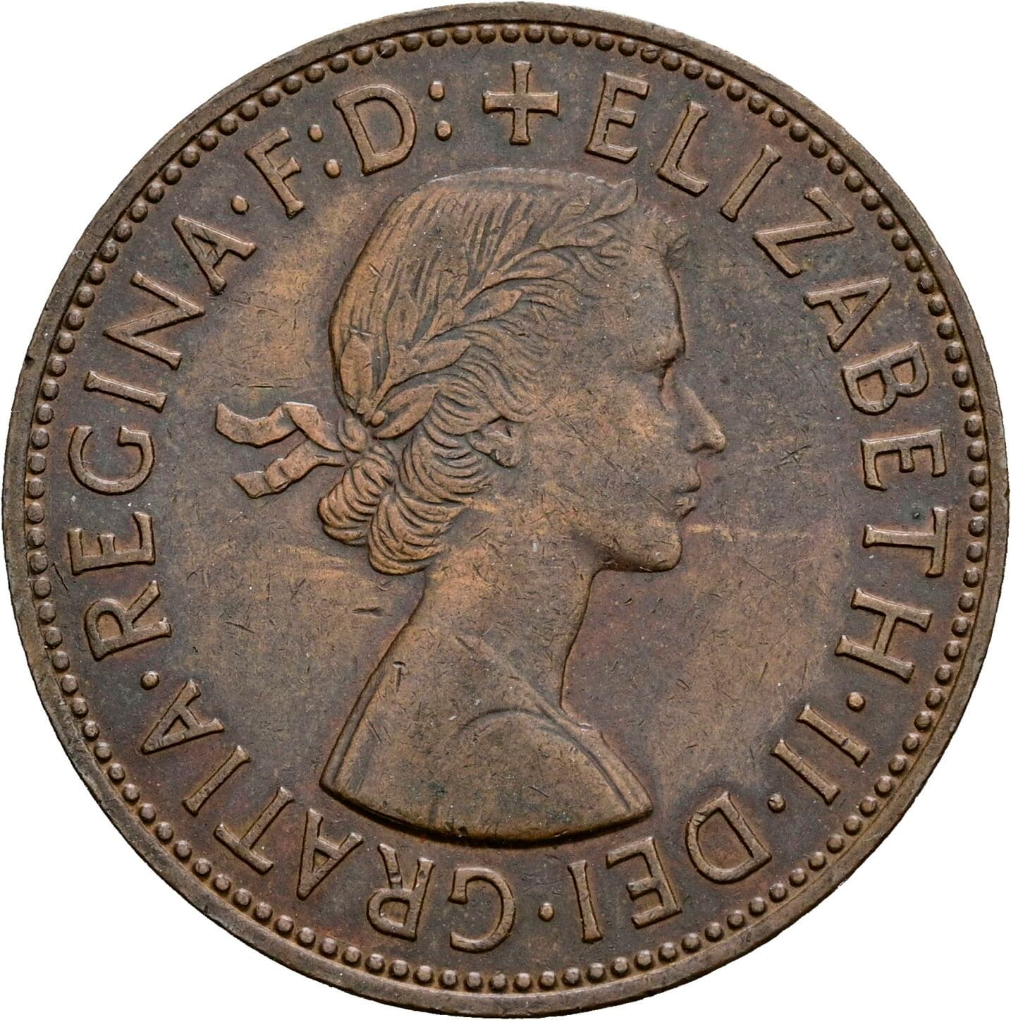 1 Penny Elisabeth II. 1952-2022 1966 – Vorderseite