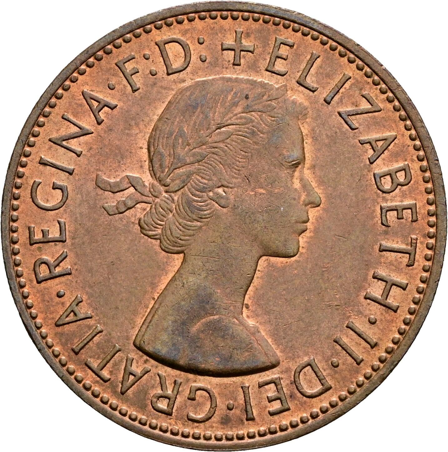 1 Penny Elisabeth II. 1952-2022 1967 – Vorderseite