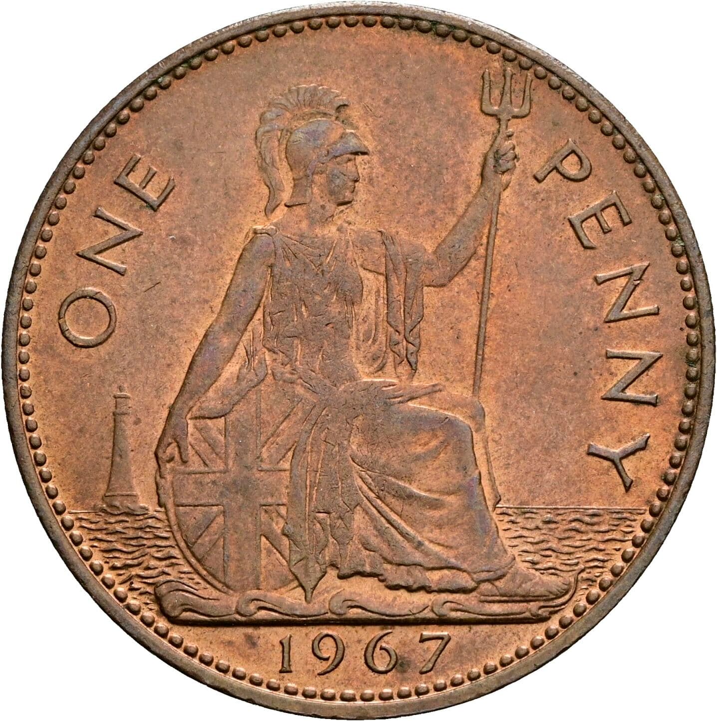 1 Penny Elisabeth II. 1952-2022 1967 – Rückseite