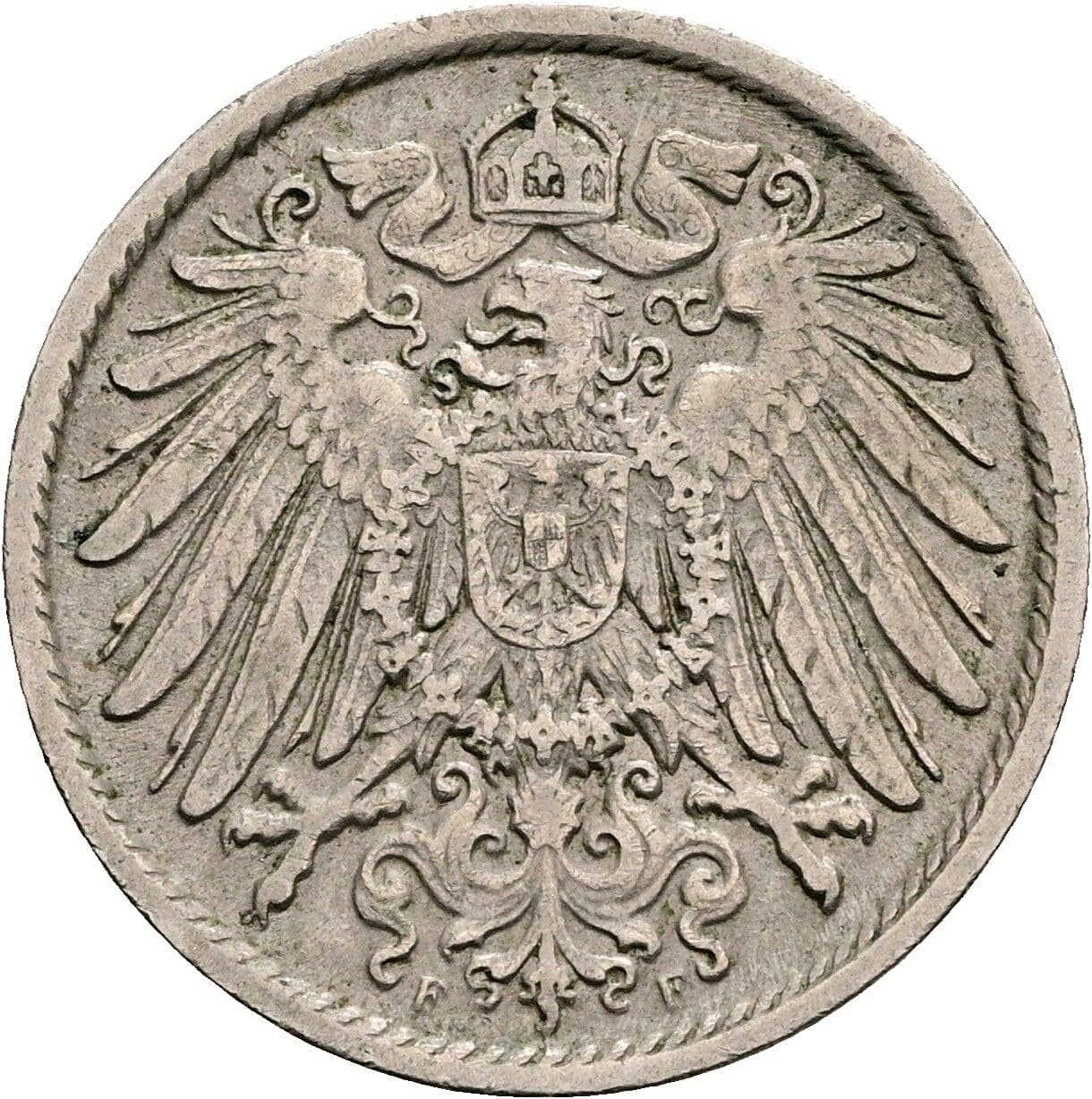 10 Pfennig 1908 F – Rückseite