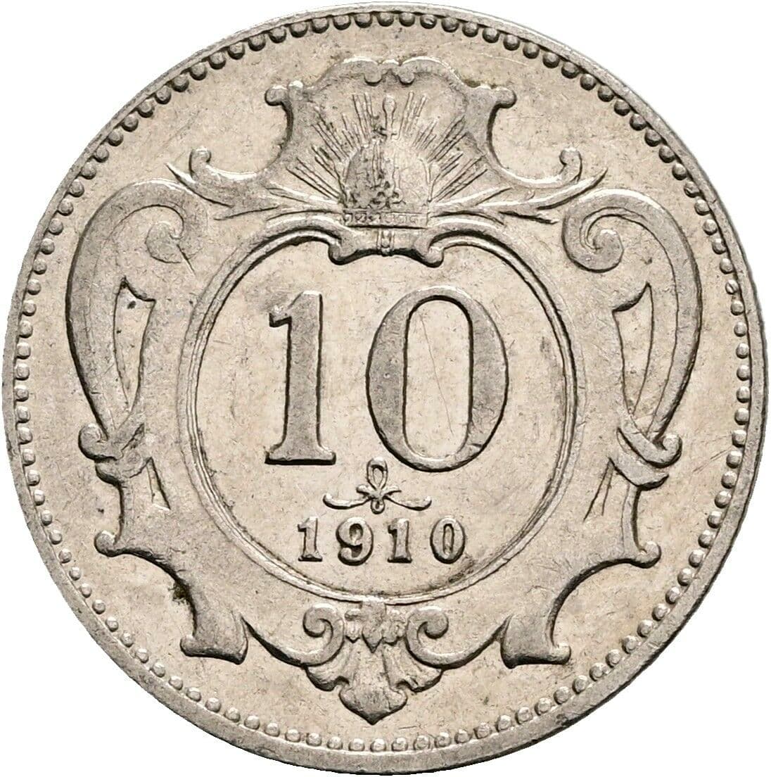 10 Heller Franz Joseph I. 1848-1916 1910 – Vorderseite