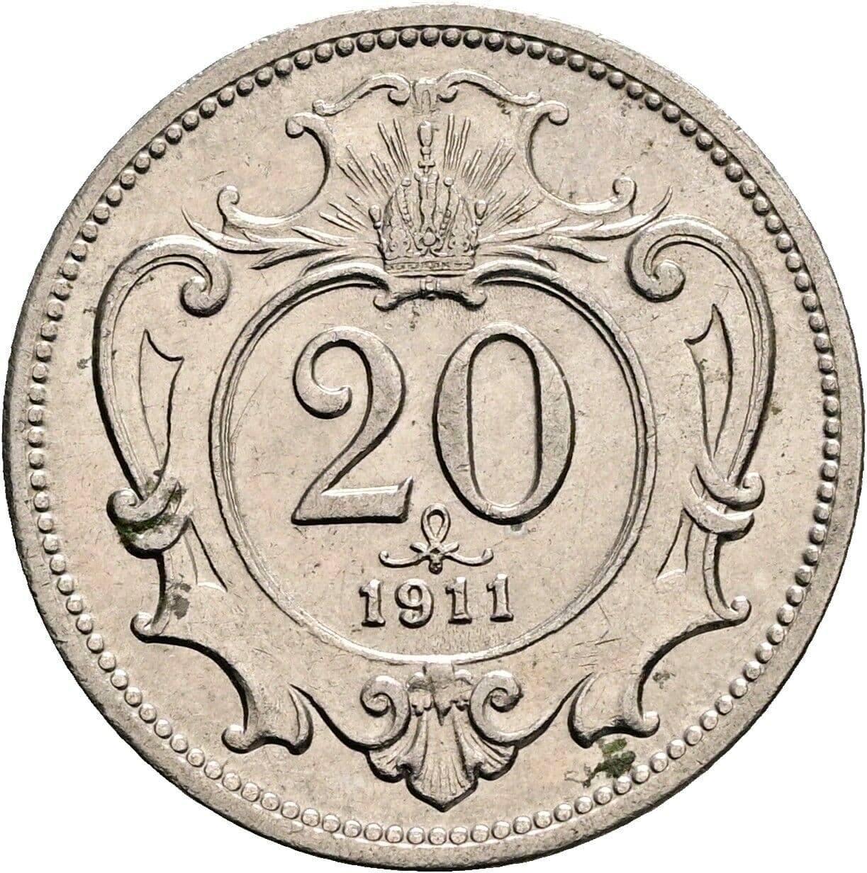 20 Heller Franz Joseph I. 1848-1916 1911 – Vorderseite