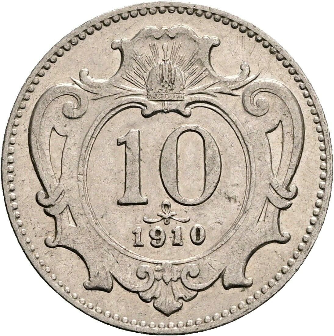 10 Heller Franz Joseph I. 1848-1916 1910 – Vorderseite