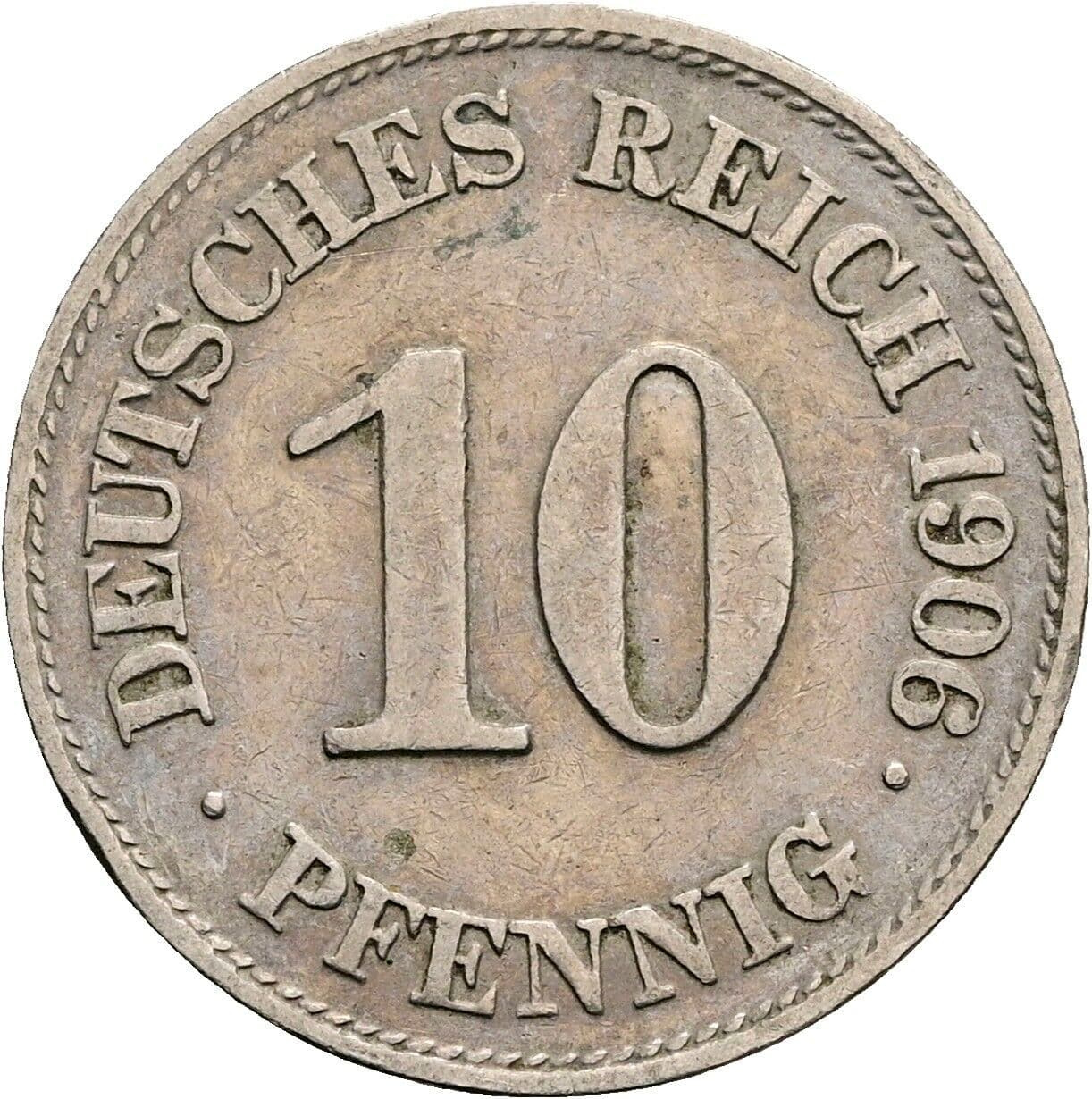 10 Pfennig 1906 E – Vorderseite