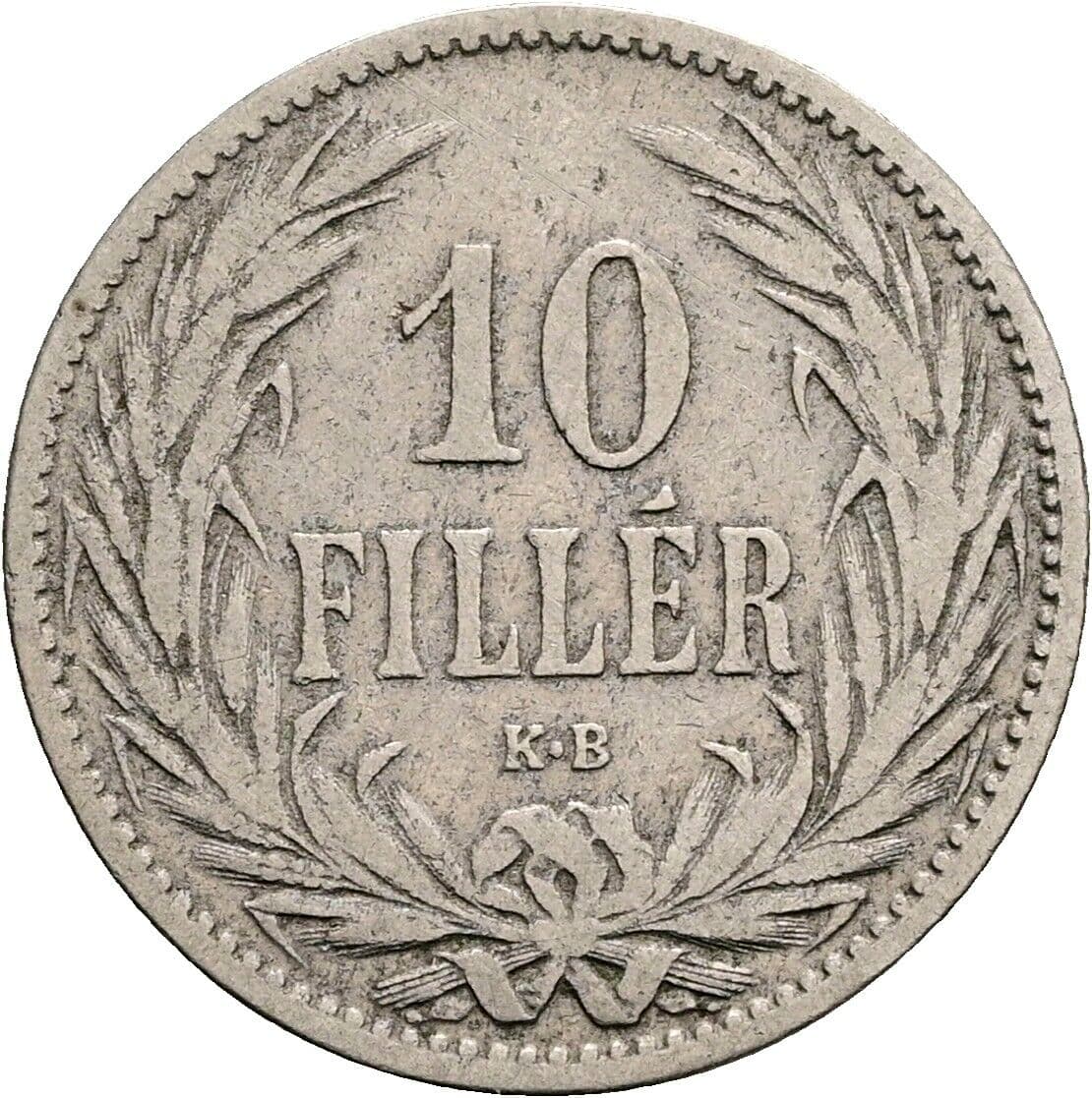10 Filler Franz Joseph I. 1848-1916 1894 KB, Kremnitz – Vorderseite
