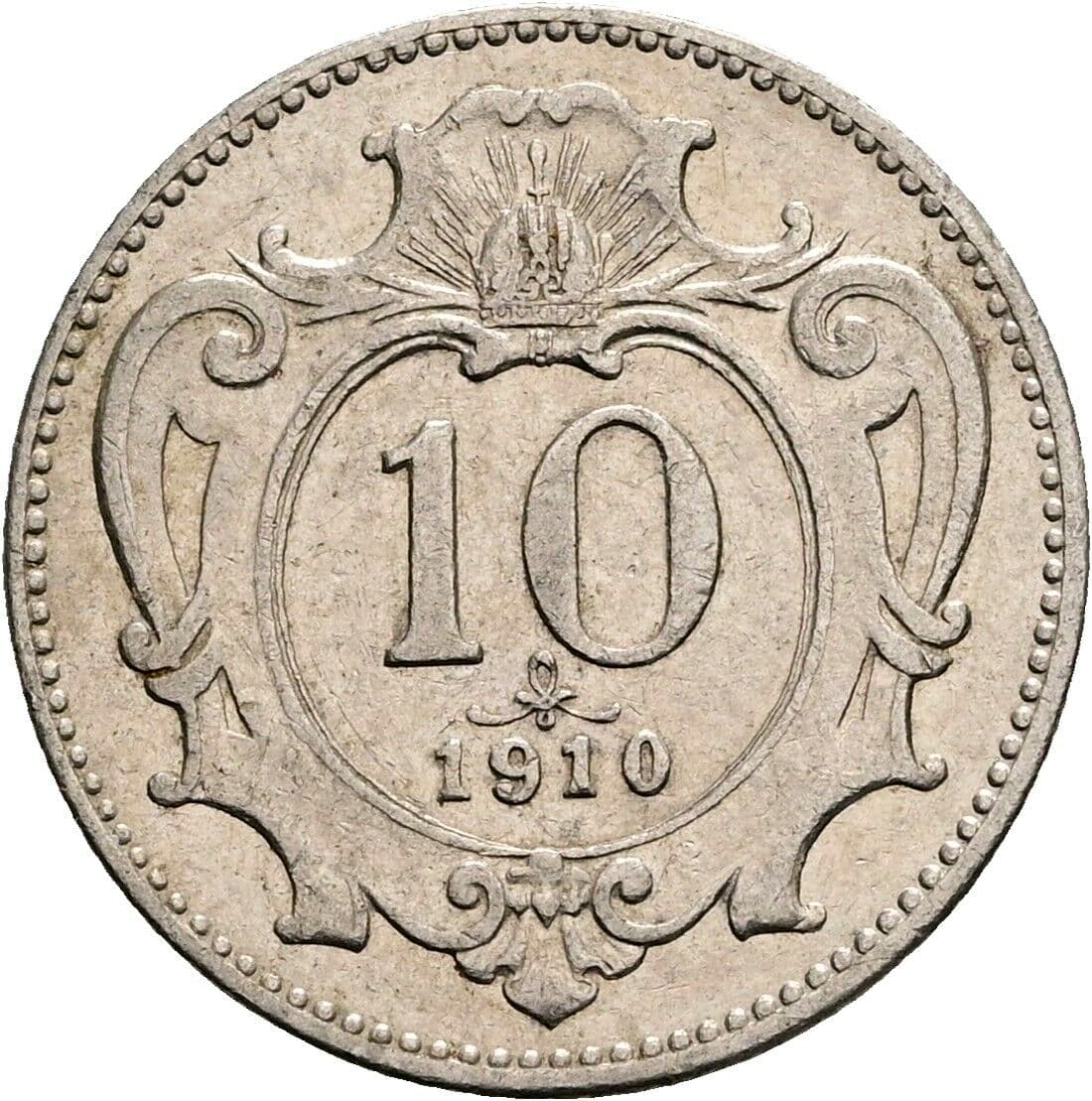 10 Heller Franz Joseph I. 1848-1916 1910 – Vorderseite