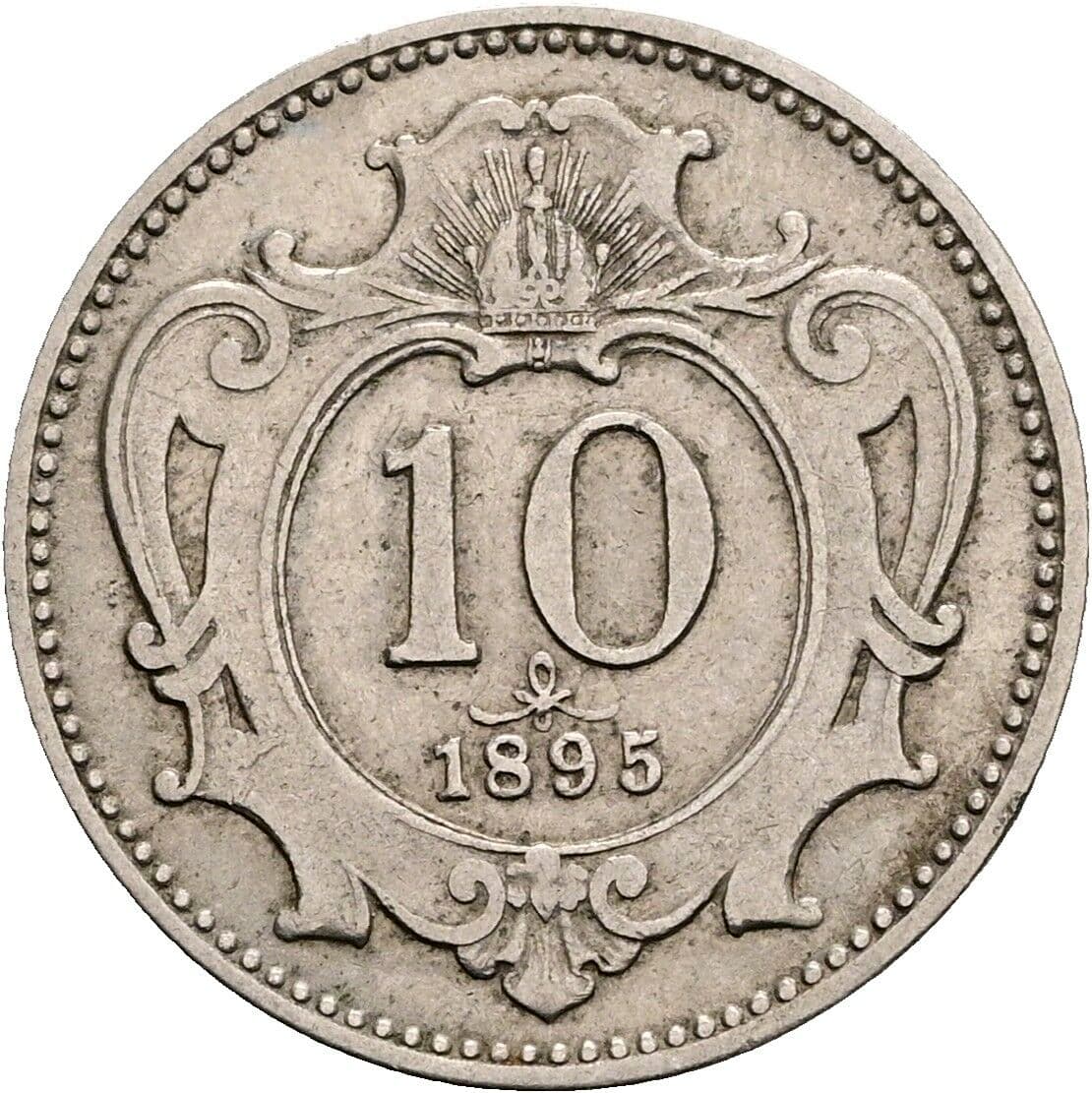 10 Heller Franz Joseph I. 1848-1916 1895 – Vorderseite