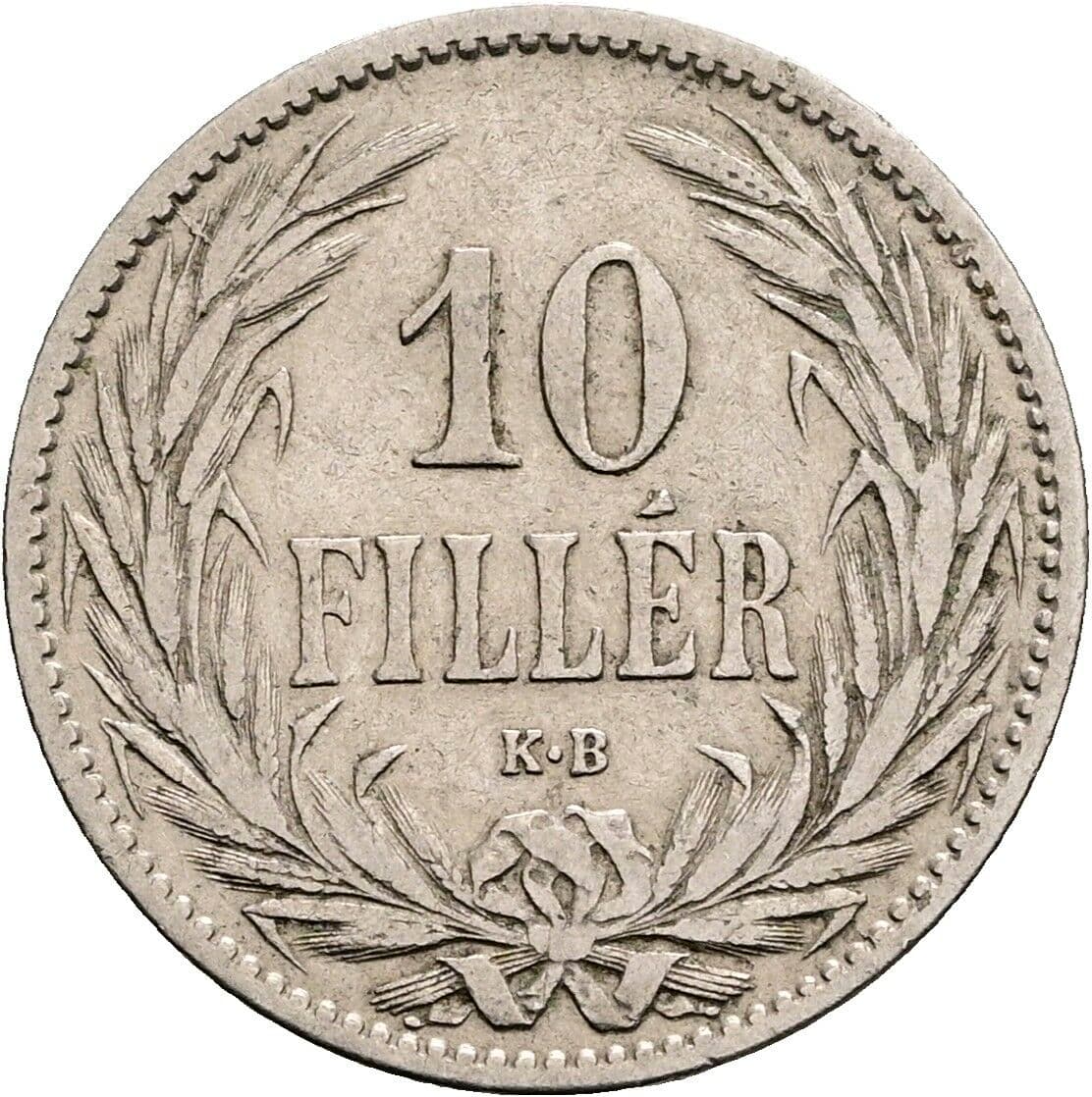 10 Filler Franz Joseph I. 1848-1916 1894 KB, Kremnitz – Vorderseite