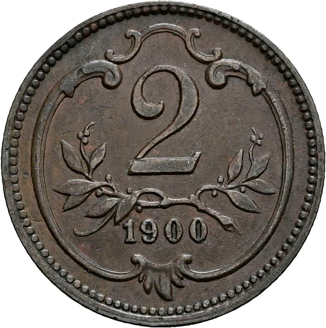 2 Heller Franz Joseph I. 1848-1916 1900 – Vorderseite