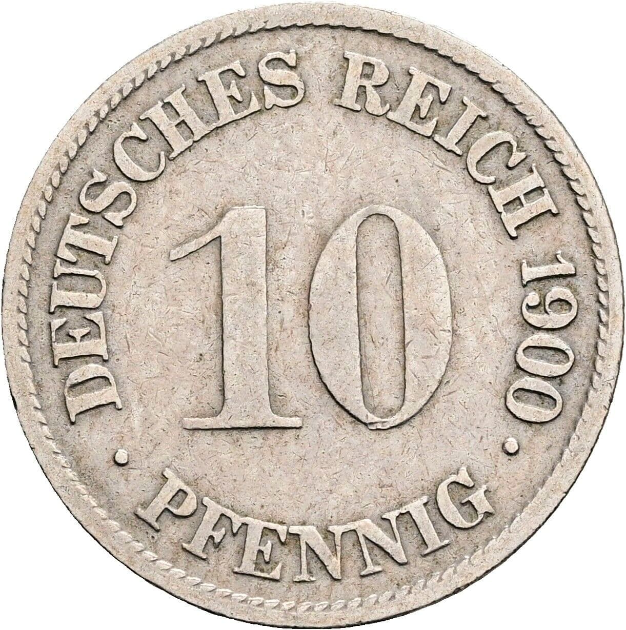 10 Pfennig 1900 G – Vorderseite