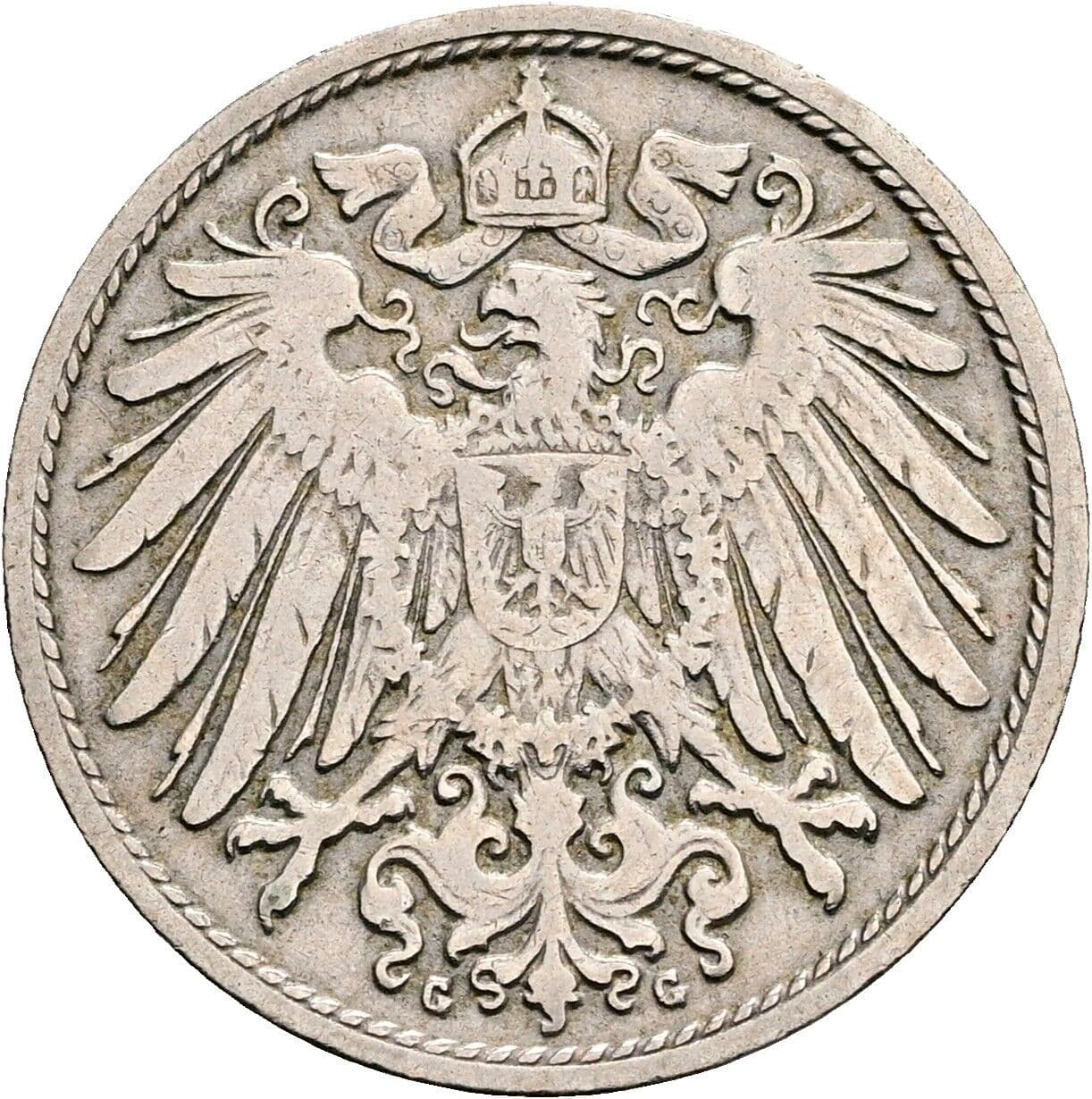 10 Pfennig 1900 G – Rückseite