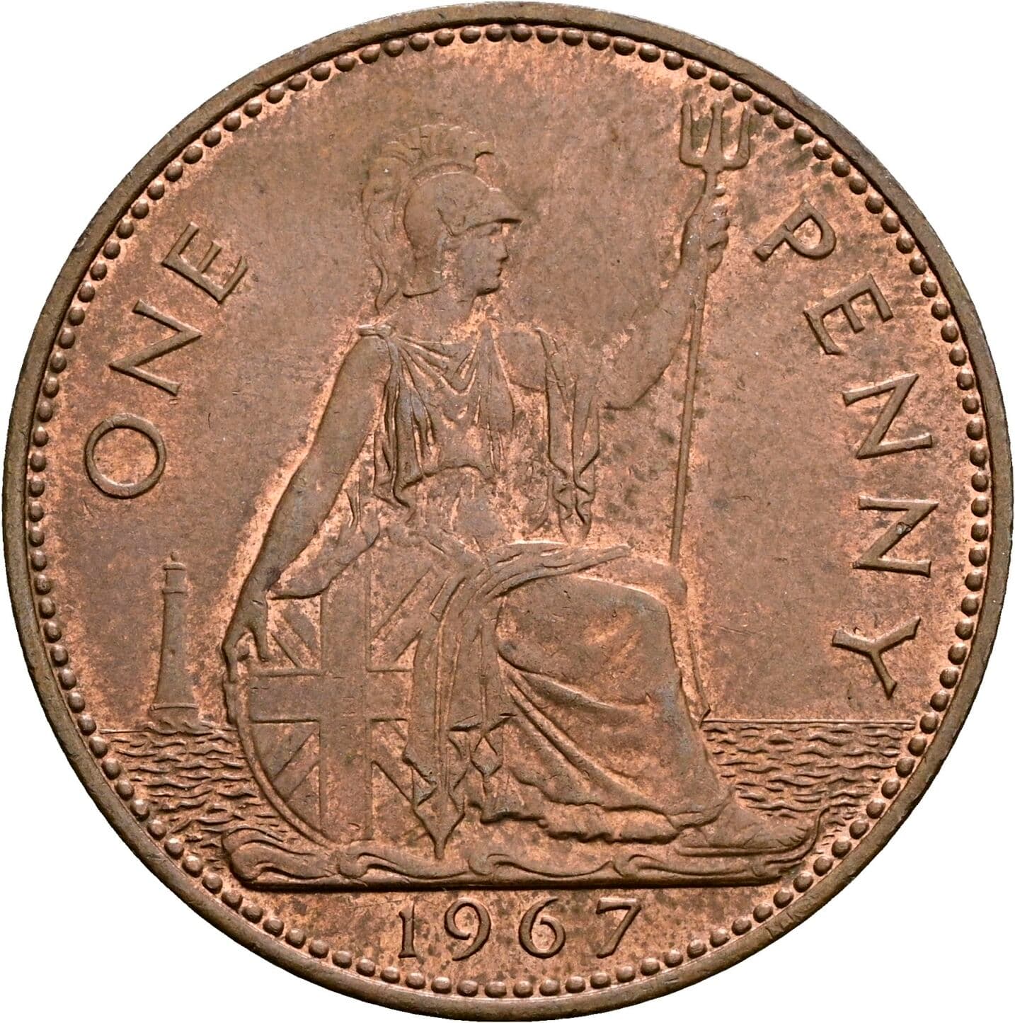 1 Penny Elisabeth II. 1952-2022 1967 – Rückseite