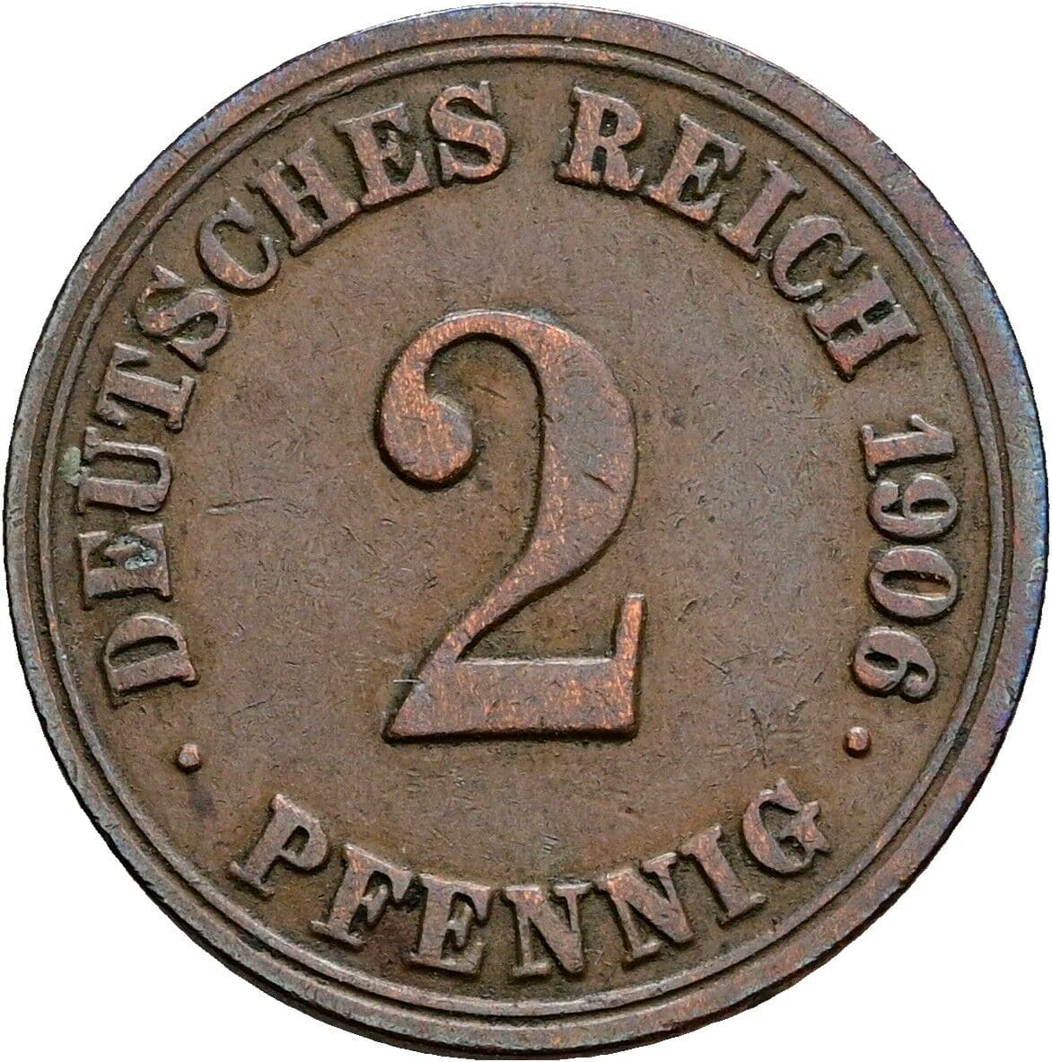 2 Pfennig 1906 A – Vorderseite