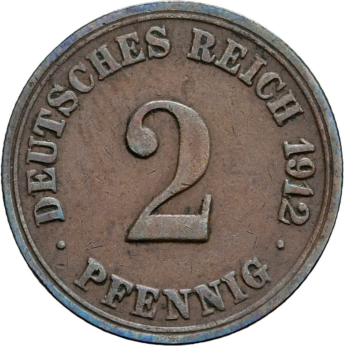 2 Pfennig 1912 A – Vorderseite