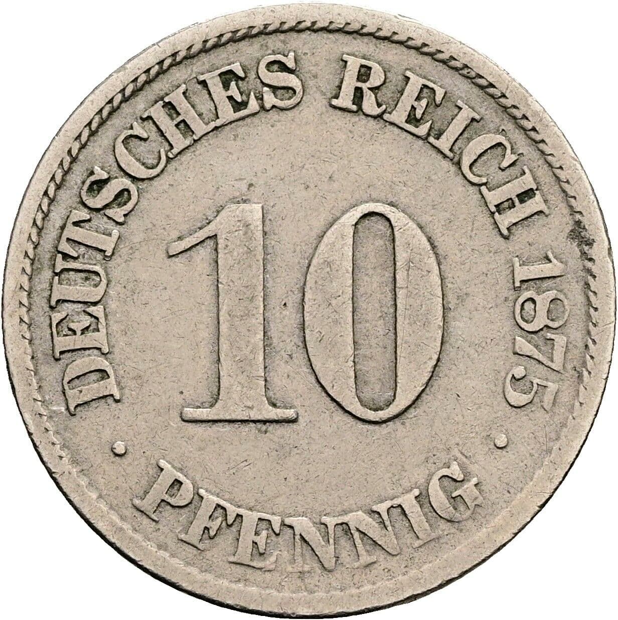 10 Pfennig 1875 A – Vorderseite