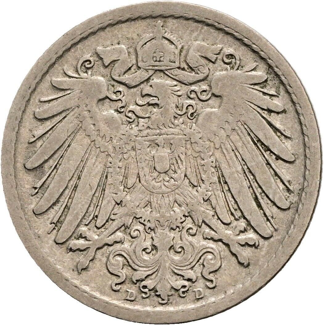 5 Pfennig 1898 D – Rückseite
