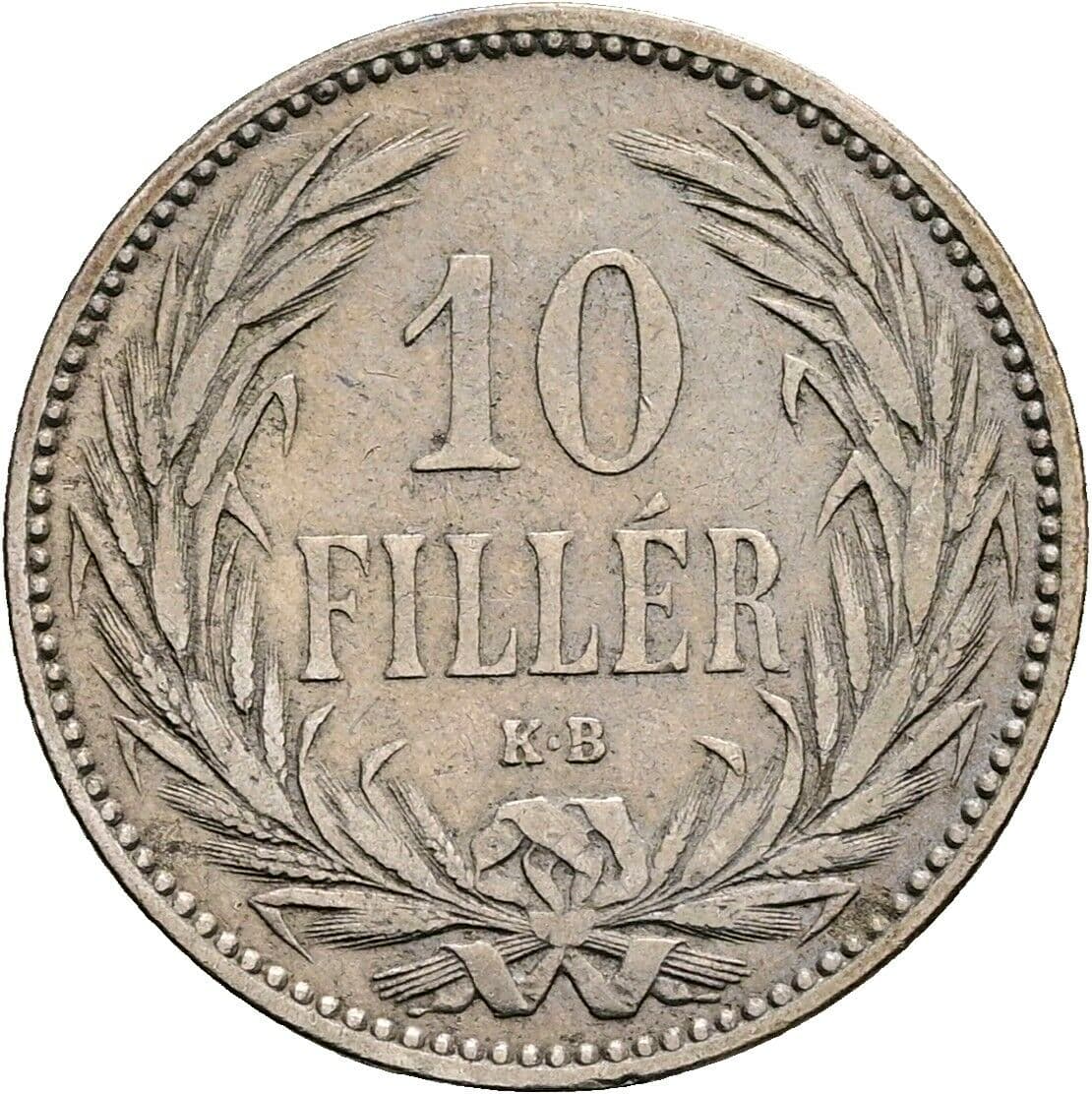 10 Filler Franz Joseph I. 1848-1916 1893 KB, Kremnitz – Vorderseite