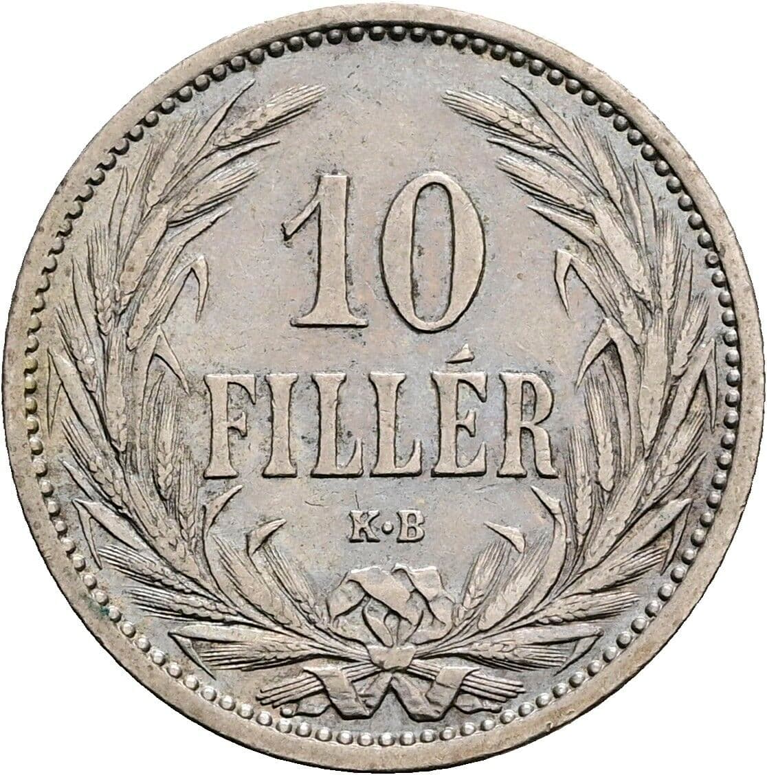 10 Filler Franz Joseph I. 1848-1916 1908 KB, Kremnitz – Vorderseite