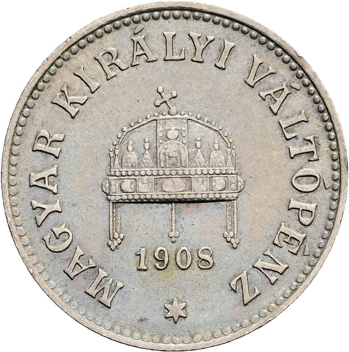 10 Filler Franz Joseph I. 1848-1916 1908 KB, Kremnitz – Rückseite