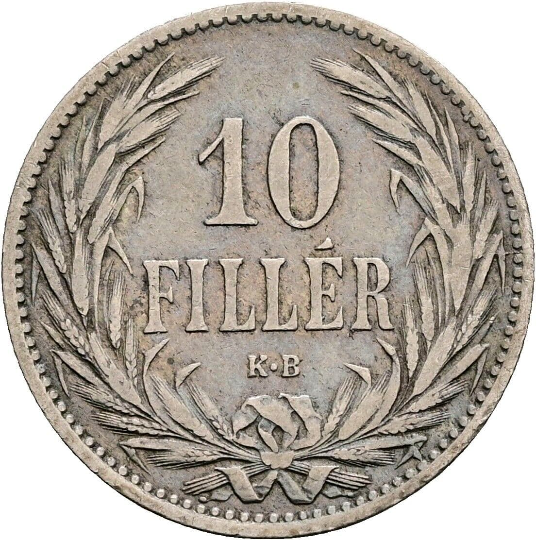 10 Filler Franz Joseph I. 1848-1916 1895 KB, Kremnitz – Vorderseite