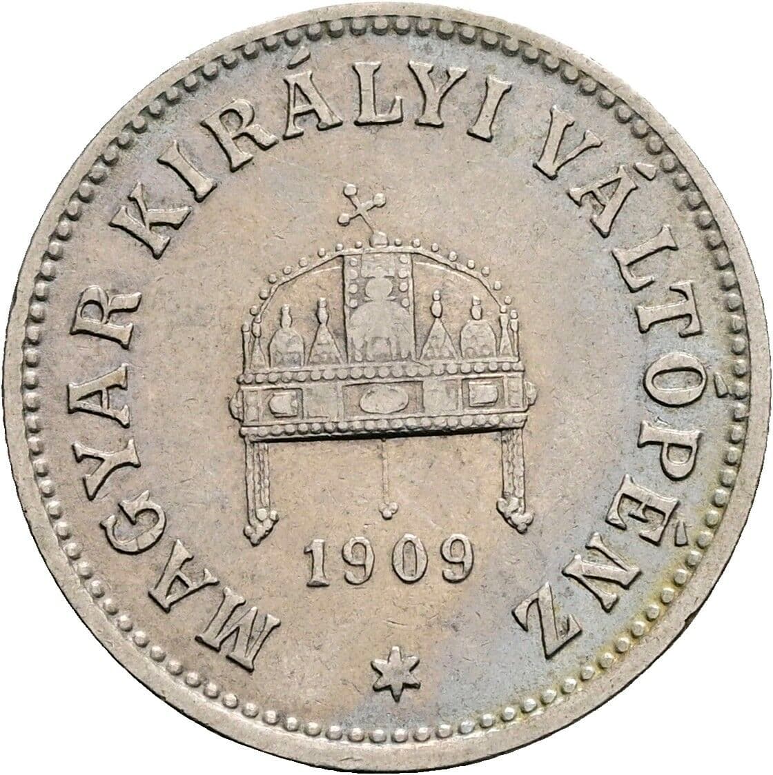 10 Filler Franz Joseph I. 1848-1916 1909 KB, Kremnitz – Rückseite
