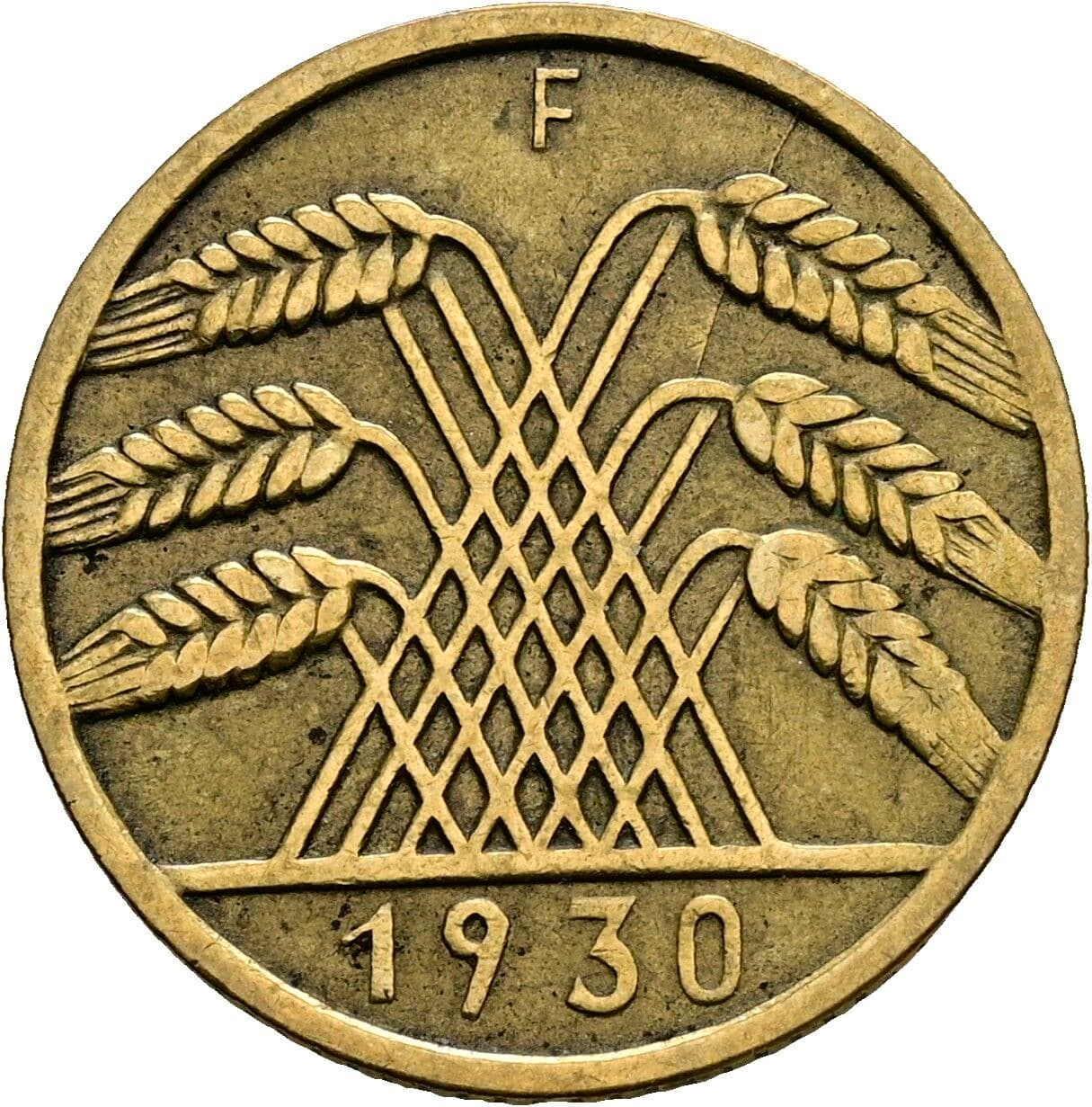 10 Reichspfennig 1930 F – Rückseite