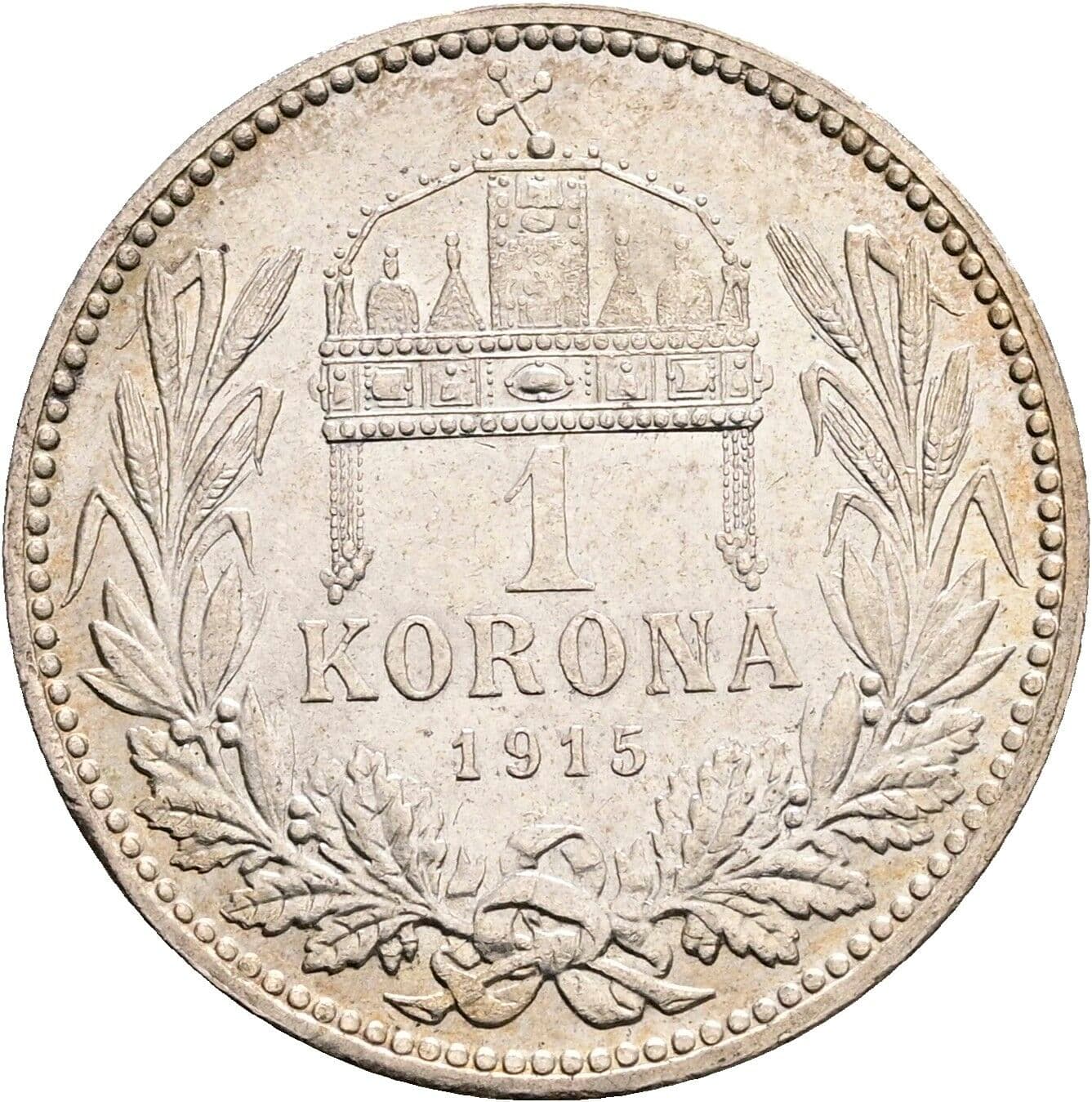 1 Korona Franz Joseph I. 1848-1916 1915 KB, Kremnitz – Rückseite
