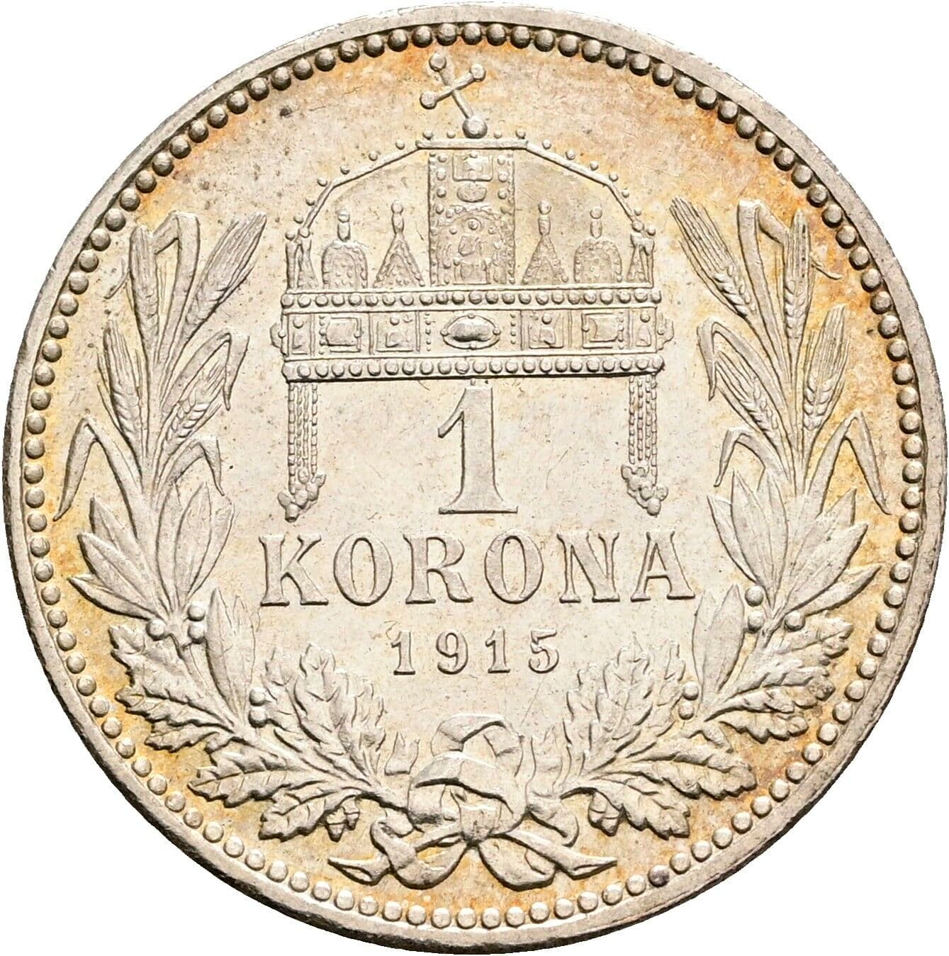 1 Korona Franz Joseph I. 1848-1916 1915 KB, Kremnitz – Rückseite