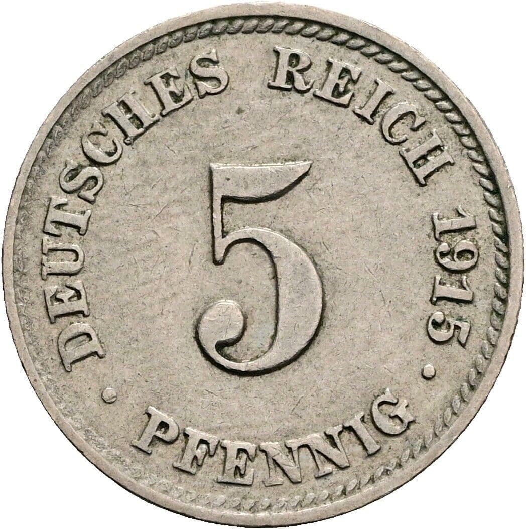5 Pfennig 1915 D – Vorderseite