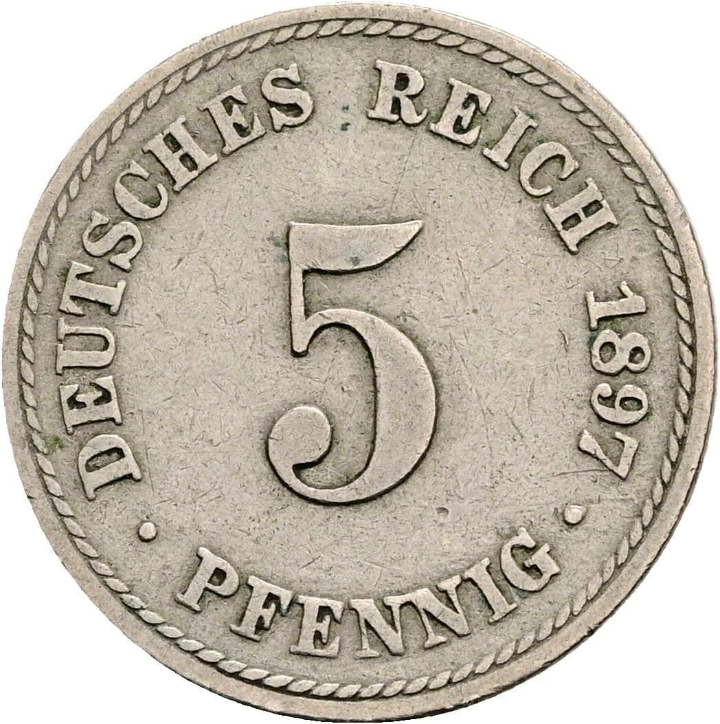 5 Pfennig 1897 A – Vorderseite