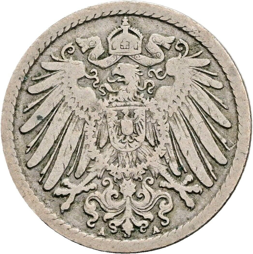 5 Pfennig 1892 A – Rückseite