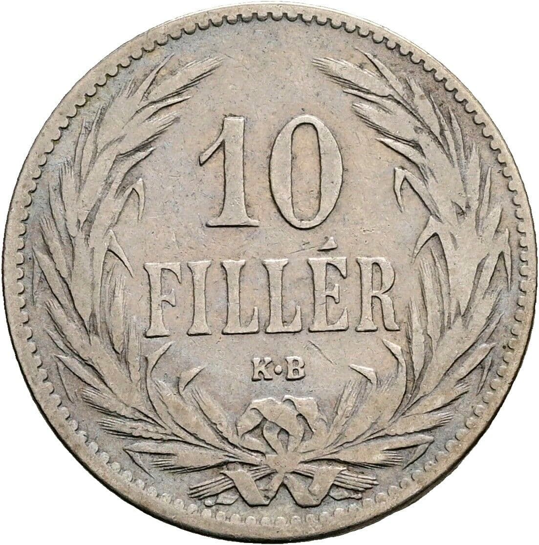 10 Filler Franz Joseph I. 1848-1916 1894 KB, Kremnitz – Vorderseite