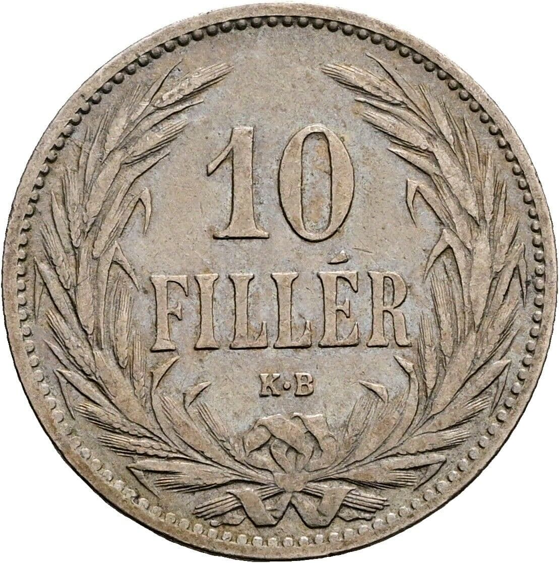 10 Filler Franz Joseph I. 1848-1916 1894 KB, Kremnitz – Vorderseite
