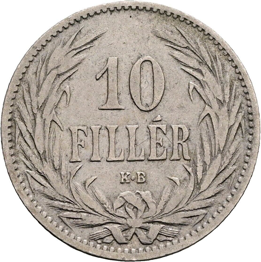 10 Filler Franz Joseph I. 1848-1916 1895 KB, Kremnitz – Vorderseite