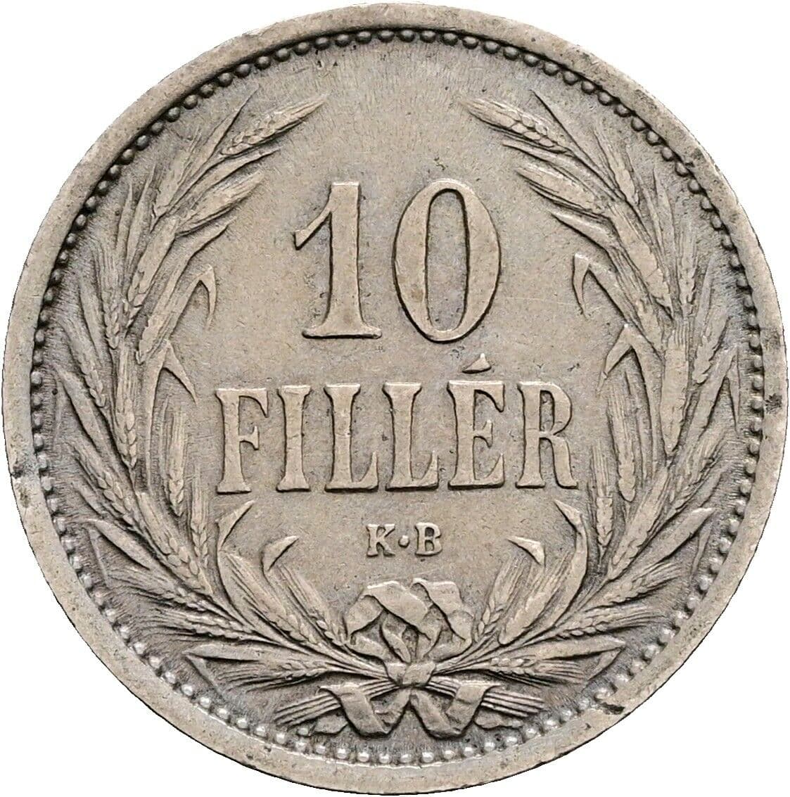 10 Filler Franz Joseph I. 1848-1916 1909 KB, Kremnitz – Vorderseite
