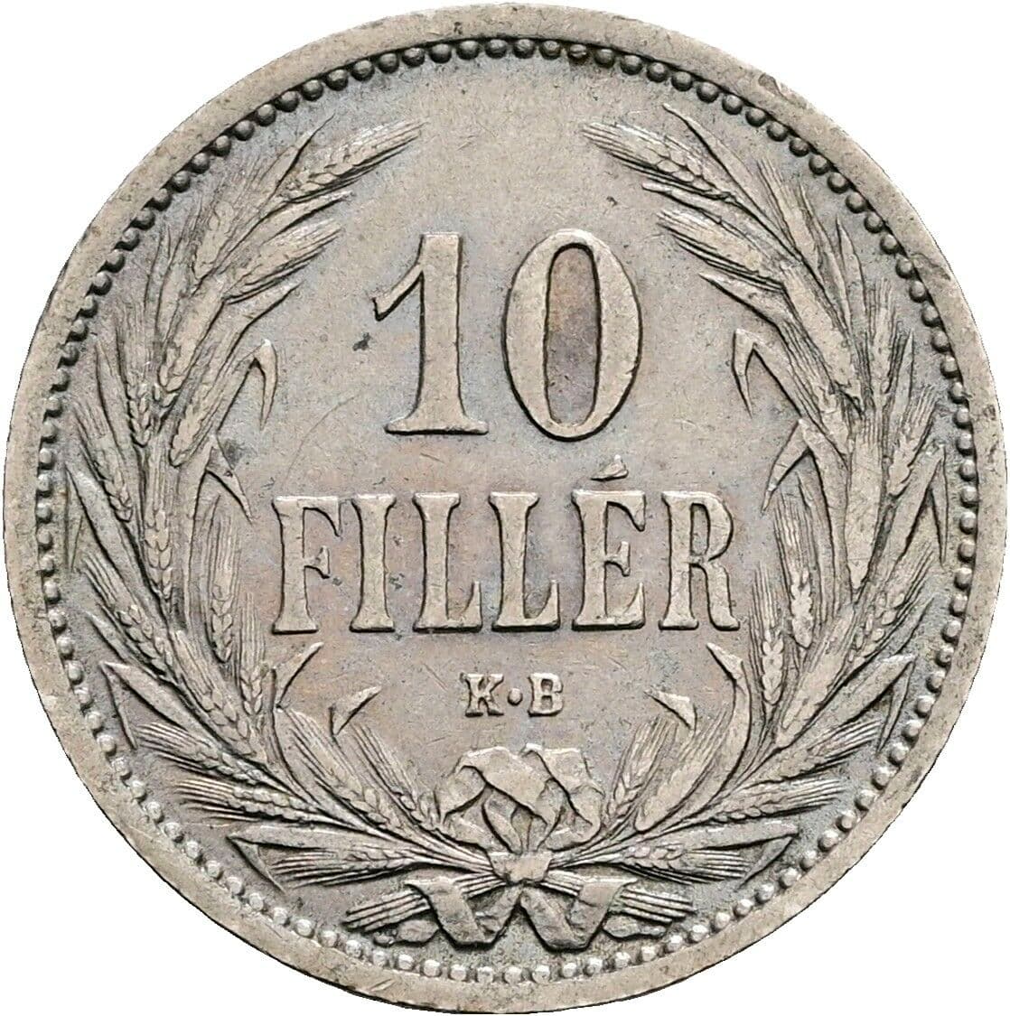 10 Filler Franz Joseph I. 1848-1916 1909 KB, Kremnitz – Vorderseite