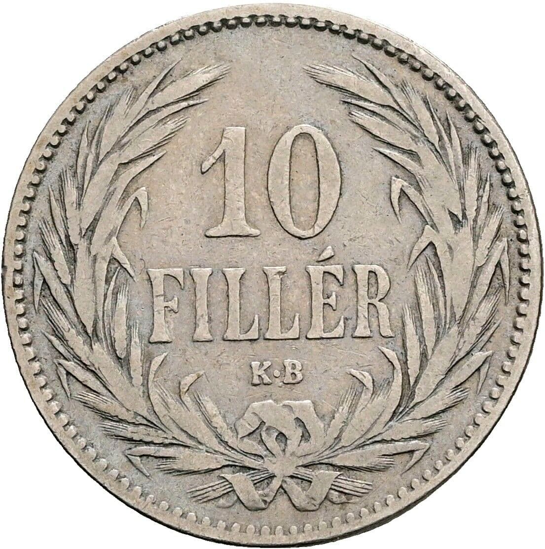 10 Filler Franz Joseph I. 1848-1916 1893 KB, Kremnitz – Vorderseite