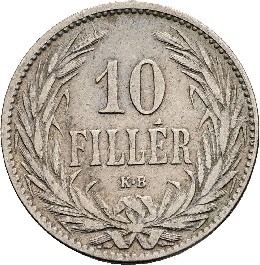 10 Filler Franz Joseph I. 1848-1916 1895 KB, Kremnitz – Vorderseite