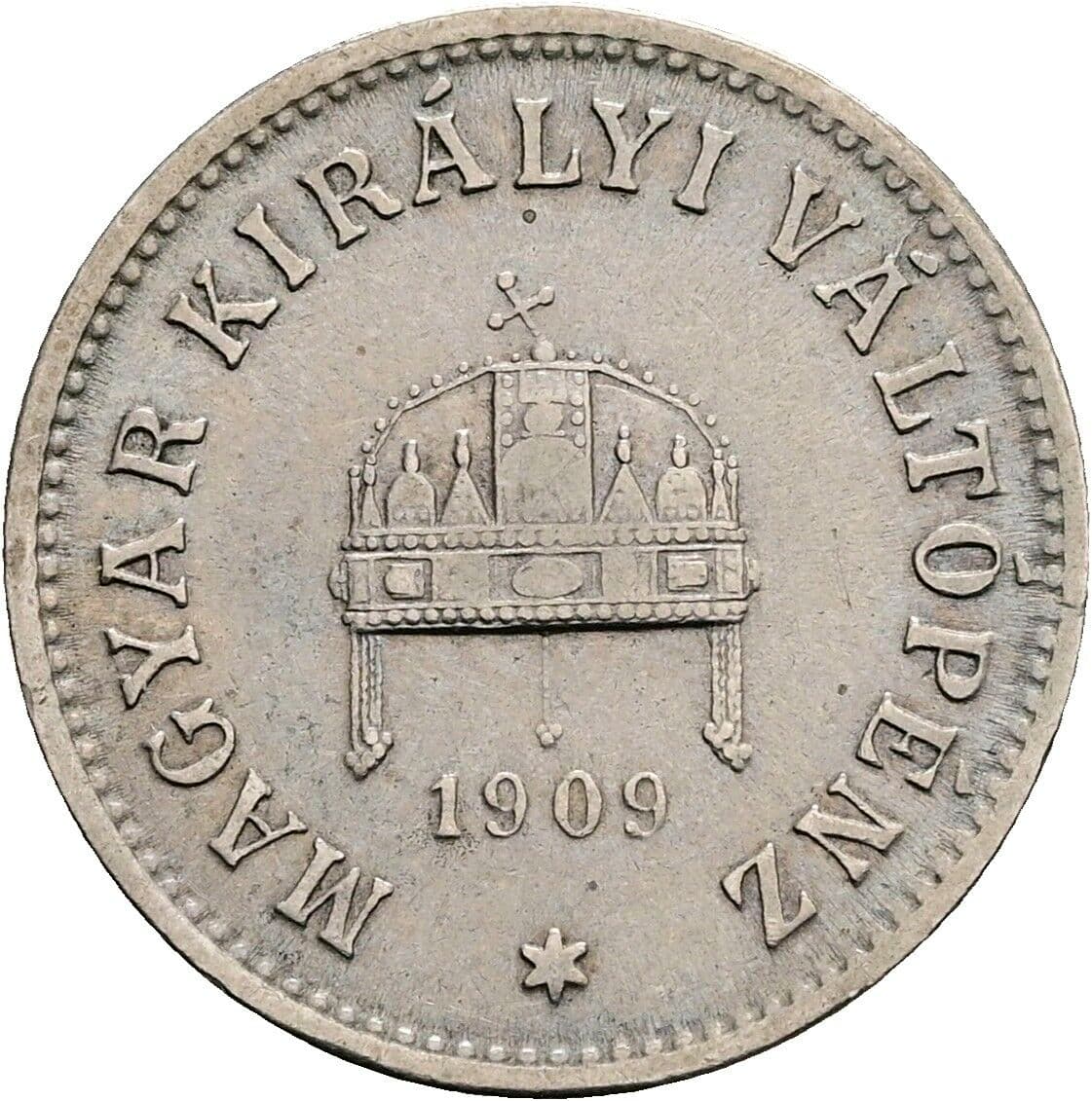 10 Filler Franz Joseph I. 1848-1916 1909 KB, Kremnitz – Rückseite