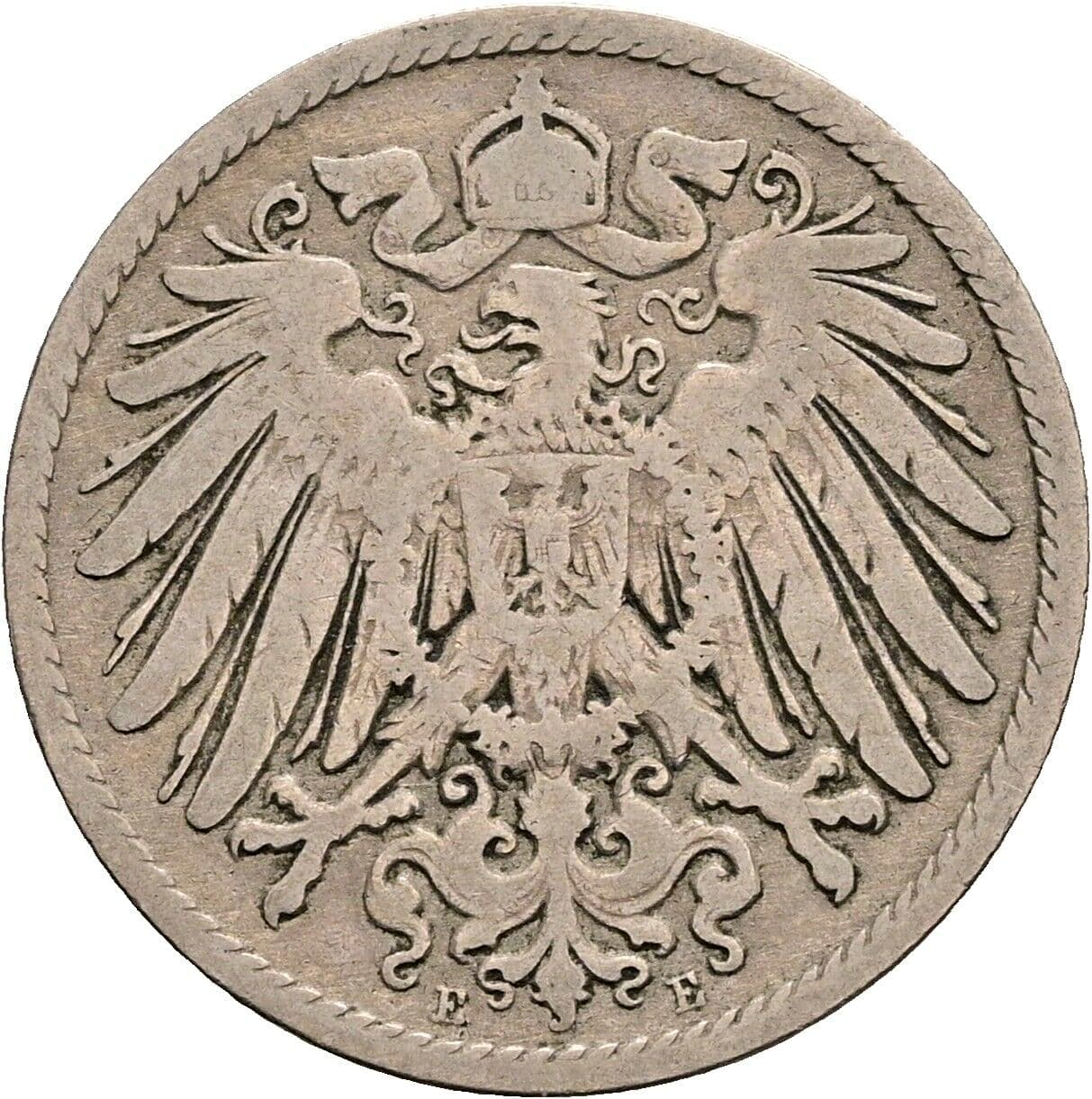 10 Pfennig 1891 E – Rückseite