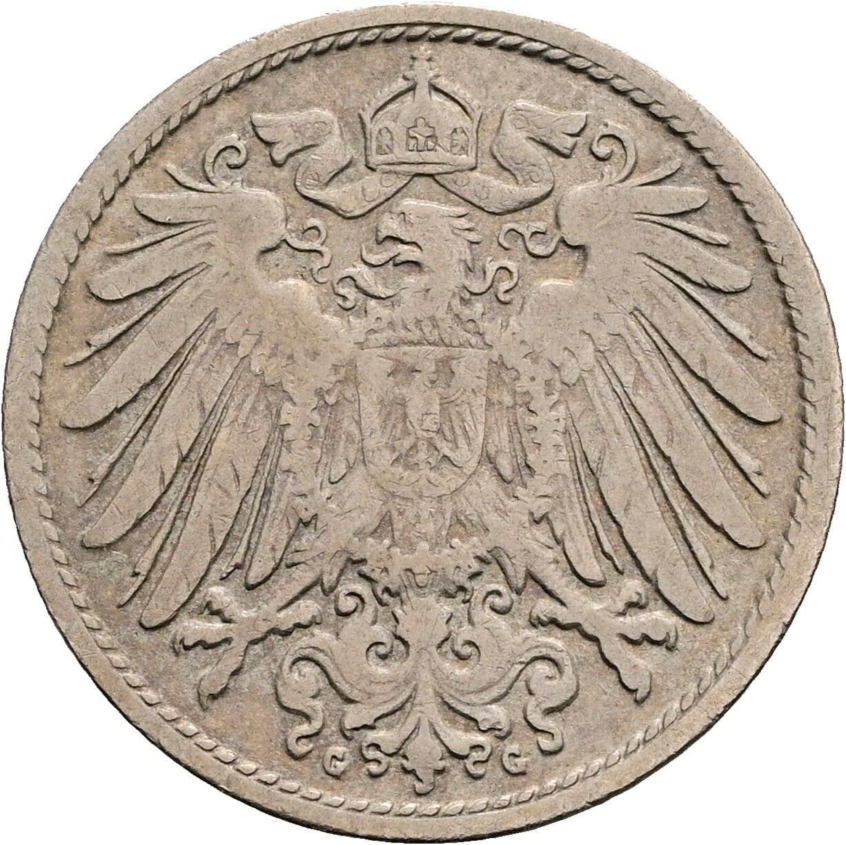 10 Pfennig 1900 G – Rückseite
