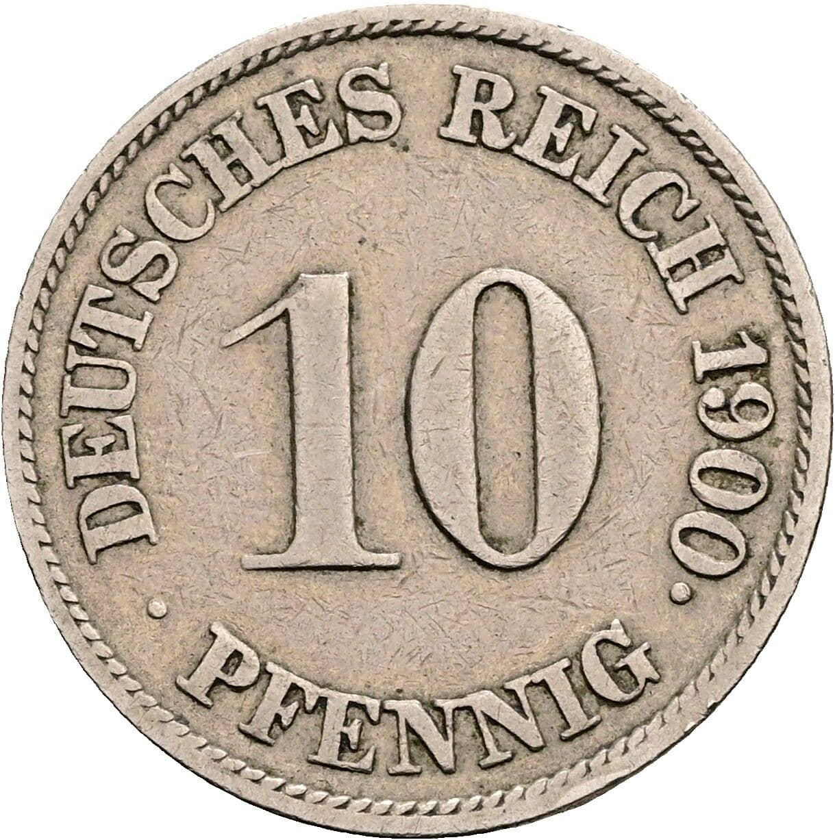 10 Pfennig 1900 J – Vorderseite