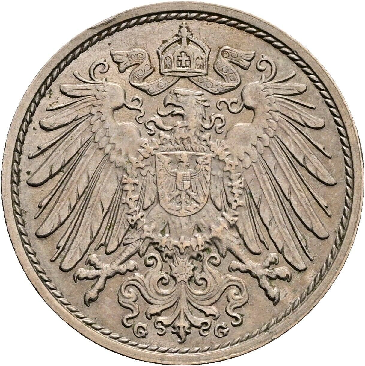 10 Pfennig 1912 G – Rückseite