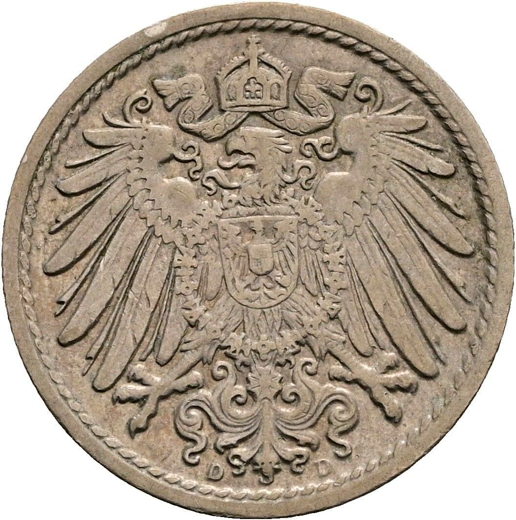5 Pfennig 1914 D – Rückseite