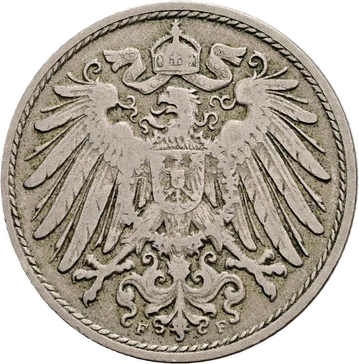 10 Pfennig 1906 F – Rückseite