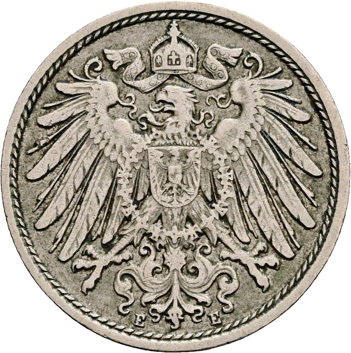10 Pfennig 1907 E – Rückseite